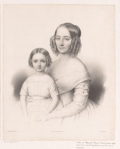 Portrait of Catharina Petronella Maria Cochius with Her Daughter by Antoine Maurin