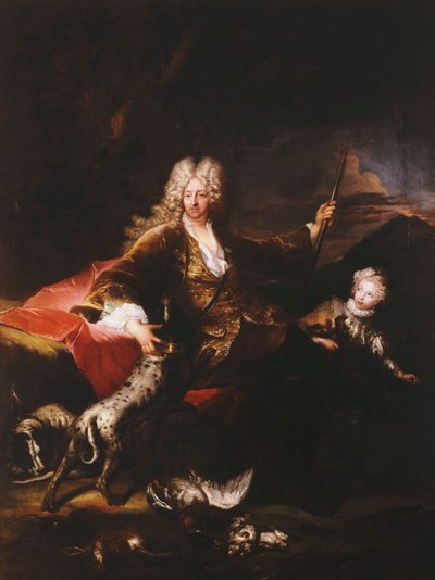 Portrait of the Marchese Paolo Corbelli, full-length, Seated on a Bank at the Edge of a Wood by Antoine Pesne