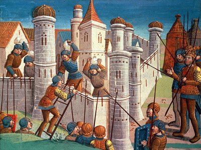 Scene from a battle defending Constantinople, from Ogier le Danois by Antoine Verard