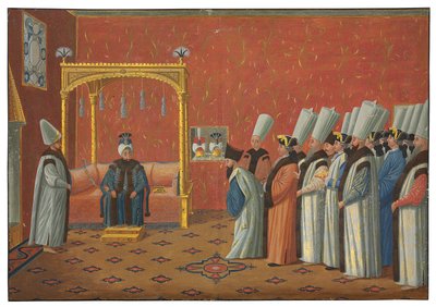 The Presentation of the Count de Vergennes to Sultan Uthman III in the Throne Room of the Topkapi Palace by Antoine de Favray
