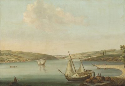 View of the Bosporus, taken from the Height of Beykoz to the northwest, with the Aqueduct of Justinian in the background by Antoine van der Steen