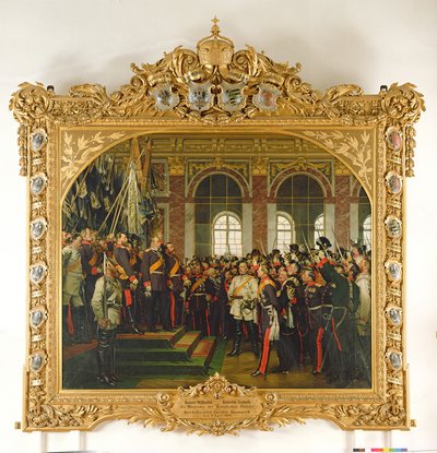 The Proclamation of Wilhelm as Kaiser of the New German Reich, in the Hall of Mirrors at Versailles on 18th January 1871, painted 1885 by Anton Alexander von Werner