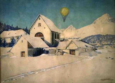 Landscape with an Air Balloon by Anton Christoffel