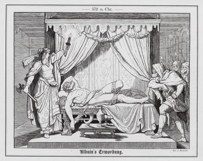 Assassination of Alboin, King of the Lombards, 572 by Anton Dietrich