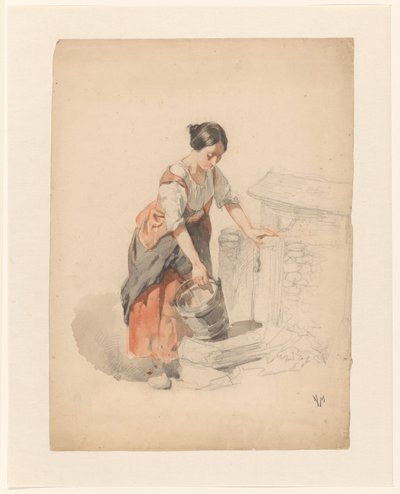Young Woman Filling a Bucket by Anton Mauve