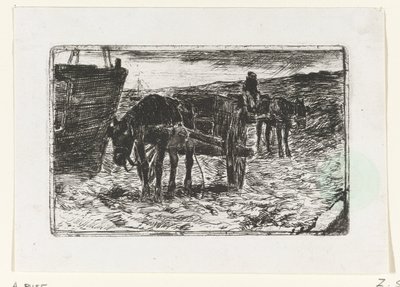 Carts on the Beach by Anton Mauve