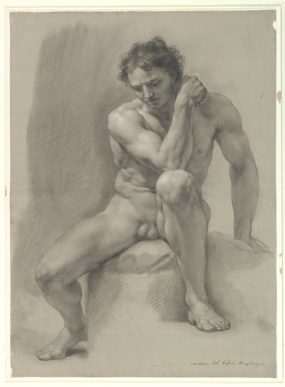 Seated Nude Male by Anton Raphael Mengs