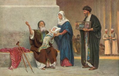 Mary and Joseph Presenting the Baby Jesus to Simeon by Anton Robert Leinweber