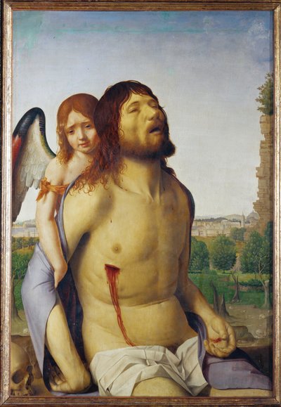 Dead Christ Supported by an Angel by Antonello da Messina