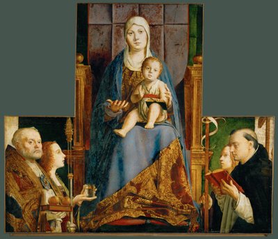 Saint Mary and Child with Saints Nicholas of Bari, Anastasia, Ursula, Dominicus and Helena by Antonello da Messina