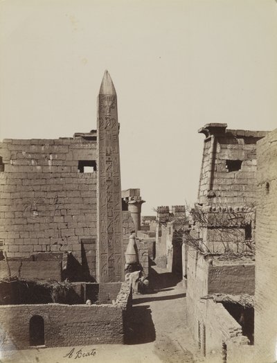Obelisk and Pylon of Ramesses by Antonio Beato