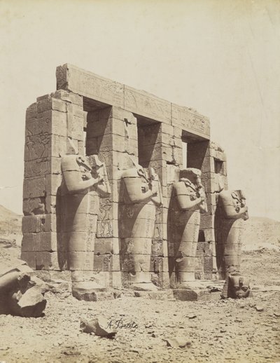 Ramesseum, Thebes, view of the southeast of the Second Court by Antonio Beato