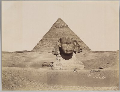 Sphinx and the Pyramid of Chephren by Antonio Beato