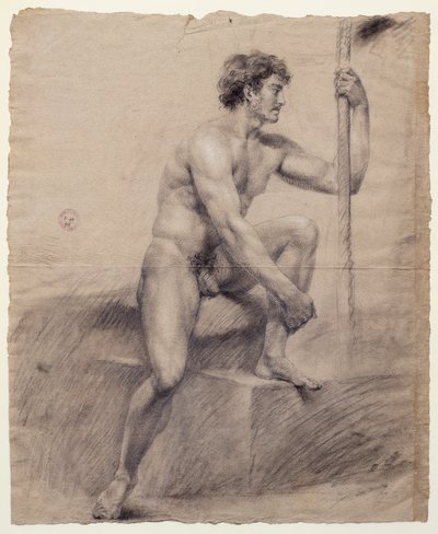 Study of Male Nude Seated on Podium by Antonio Canova