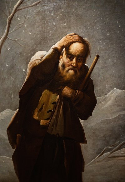 Old Man in the Snow by Antonio Cifrondi