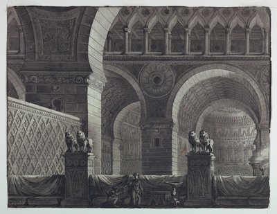 Stage Design, Interior of Oriental Building by Antonio Giuseppe Basoli
