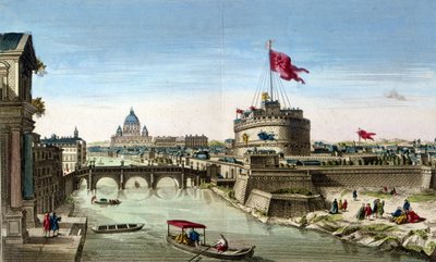 Rome, A View of the Tiber with the Castel Sant