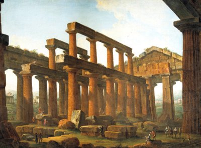 Temple of Poseidon in Paestum by Antonio Joli