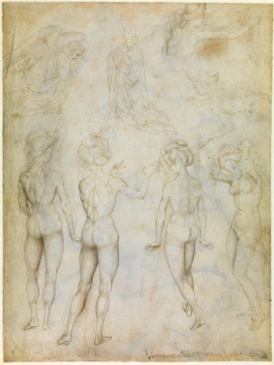 Studies of naked women, Annunciation and two swimming women