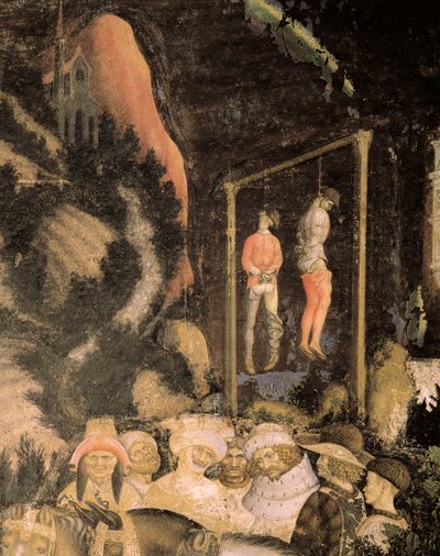 The Hanged Men (detail from St George and the Princess) by Antonio Pisanello