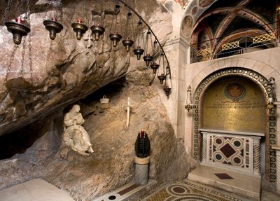 View of the Cave of St. Benedetto with Statue of the Saint Made by Antonio Raggi. It Was in This Cave That the Saint Withdrew. 1657 Monastery of Saint Benedetto (Sacro Speco), Subiaco (Rome), Italy by Antonio Raggi