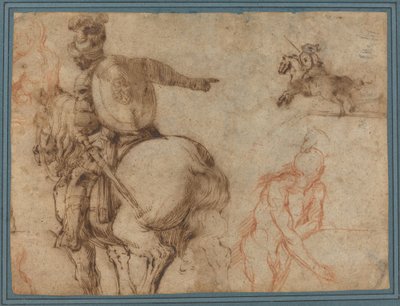 A Soldier on Horseback and Other Studies by Antonio Tempesta