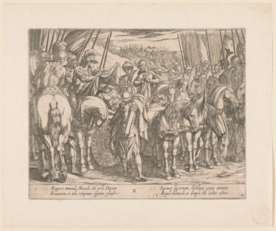 Alexander the Great finds the body of Darius by Antonio Tempesta