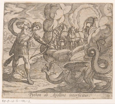 Apollo Kills Python (Metamorphoses by Ovid) by Antonio Tempesta