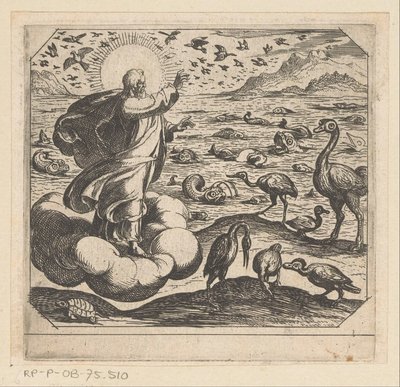 God Creates the Birds and the Fish (The Creation) by Antonio Tempesta