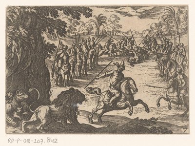 Lion Hunt (series title: Hunting Scenes, Part 3) by Antonio Tempesta