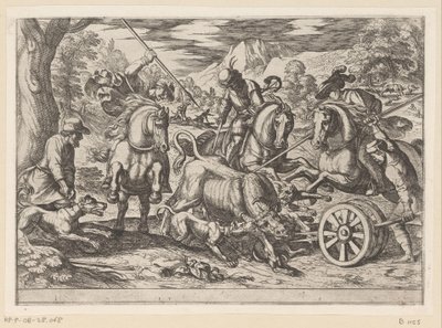 Hunting Wild Bulls by Antonio Tempesta