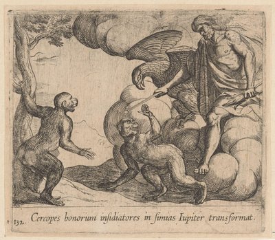 Jupiter Transforms the Cercopes into Monkeys (Metamorphoses by Ovid) by Antonio Tempesta