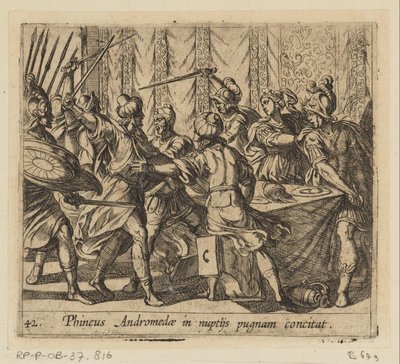 Phineus Disrupts the Wedding of Perseus and Andromeda (Metamorphoses of Ovid) by Antonio Tempesta