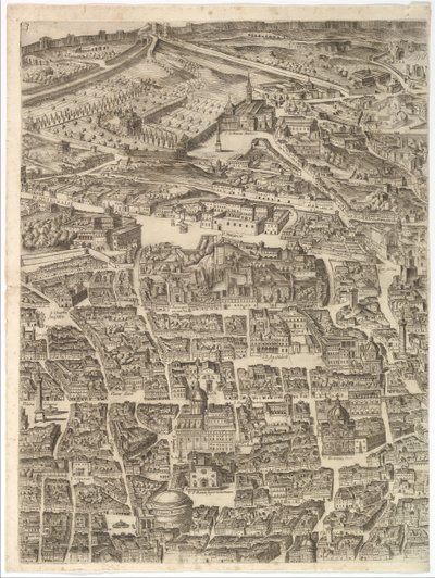 Plan of the City of Rome. Part 3 with the Santa Maria Maggiore, the Pantheon and Trajan