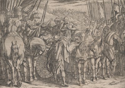 Plate 10: Alexander Finding the Body of Darius, from The Deeds of Alexander the Great, 1608 by Antonio Tempesta