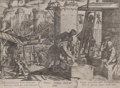 The Israelites Rebuilding the Walls of Jerusalem, from 