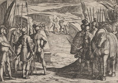 The Batavians Become Afraid and Begin Peace Talks, from The War of the Romans Against the Batavians, 1611 by Antonio Tempesta