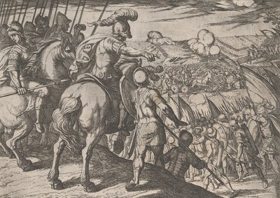 Plate 5: Alexander Directing a Battle, from The Deeds of Alexander the Great, 1608 by Antonio Tempesta