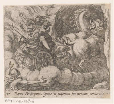 Pluto Leading Proserpina Past the Nymph Cyane (Metamorphoses of Ovid) by Antonio Tempesta