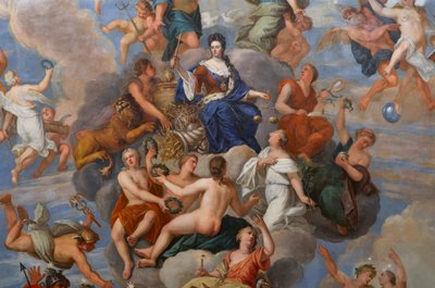 Queen Anne surrounded by a host of personified virtues (detail) by Antonio Verrio