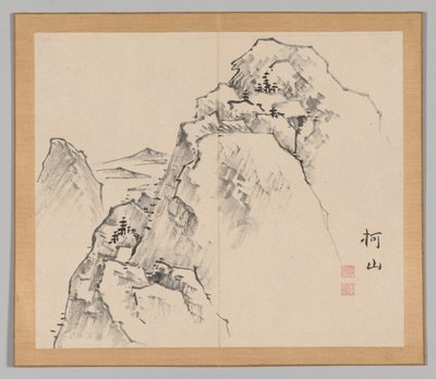 Double Album of Landscape Studies after Ikeno Taiga, Volume 1 Leaf 27 by Aoki Shukuya