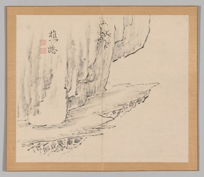 Double Album of Landscape Studies after Ikeno Taiga, Volume 1 Leaf 31 by Aoki Shukuya