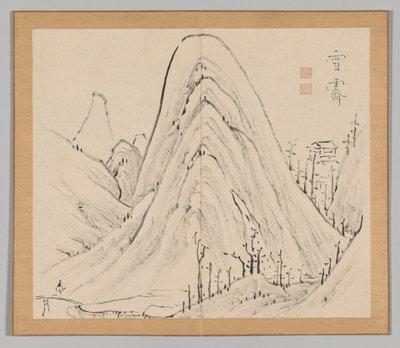 Double Album of Landscape Studies after Ikeno Taiga, Volume 1 Leaf 33 by Aoki Shukuya