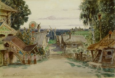Berendeyevka. Stage design for the opera Snow Maiden by N. Rimsky-Korsakov by Apollinari Mikhailovich Vasnetsov