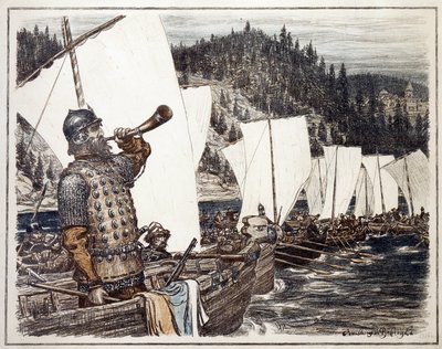 Yermak Timofeyevich on the Irtysh by Apollinari Mikhailovich Vasnetsov