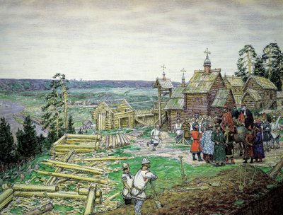 The Founding of the Moscow Kremlin, 1156 by Appolinari Mikhaylovich Vasnetsov