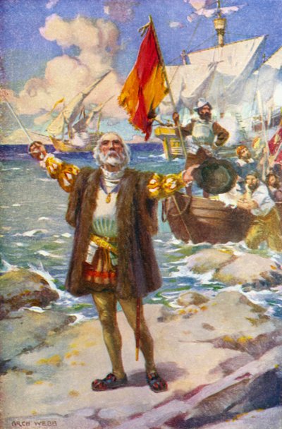 The Landing of Columbus by Archibald Bertram (after) Webb