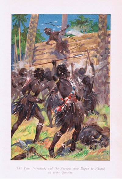 The Yells Increased, and the Savages Now Began to Attack Every Quarter by Archibald Webb