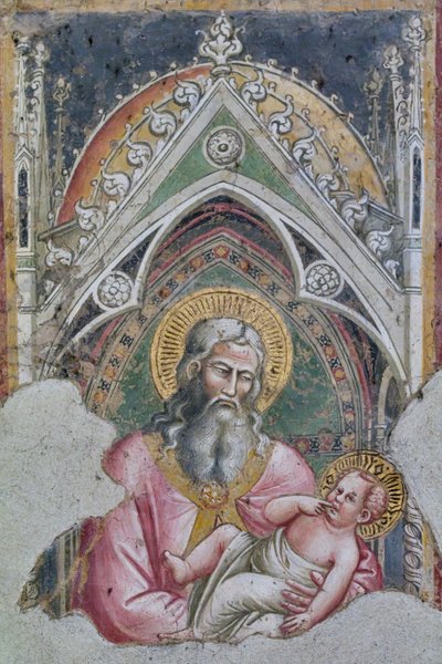 San Simeon Holding Infant Jesus in His Arms According to the Narration of the Gospel of Luke by Aretino Luca Spinello or Spinelli