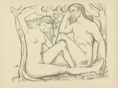 Adam and Eve Sitting by a Tree by Aristide Maillol